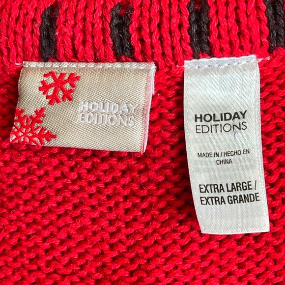 VINTAGE 90s Holiday Editions Country Christmas Ugly Christmas Sweater Vest Sz XL - Picture 4 of 5